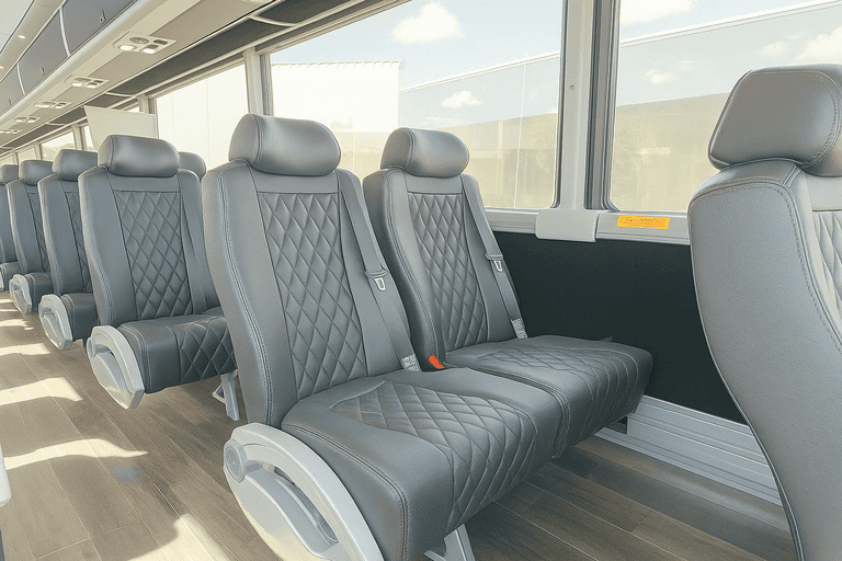 interior of Charter Bus Rental Arvada charter bus